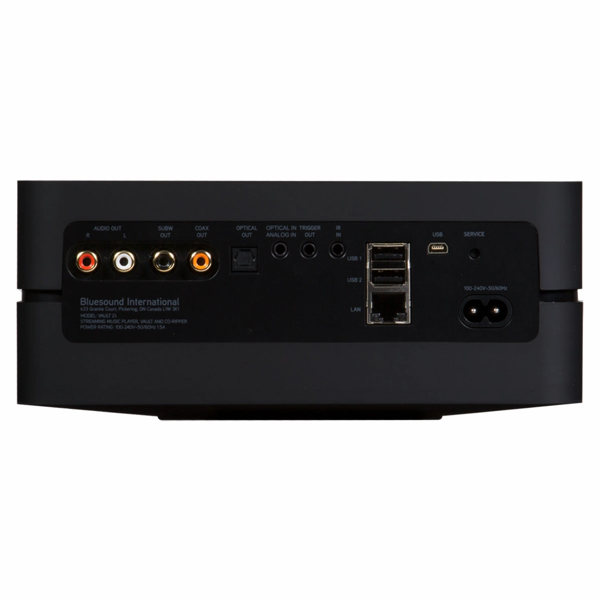 Bluesound VAULT 2i Network Streamer, CD-Ripper, and Music Library (Black)