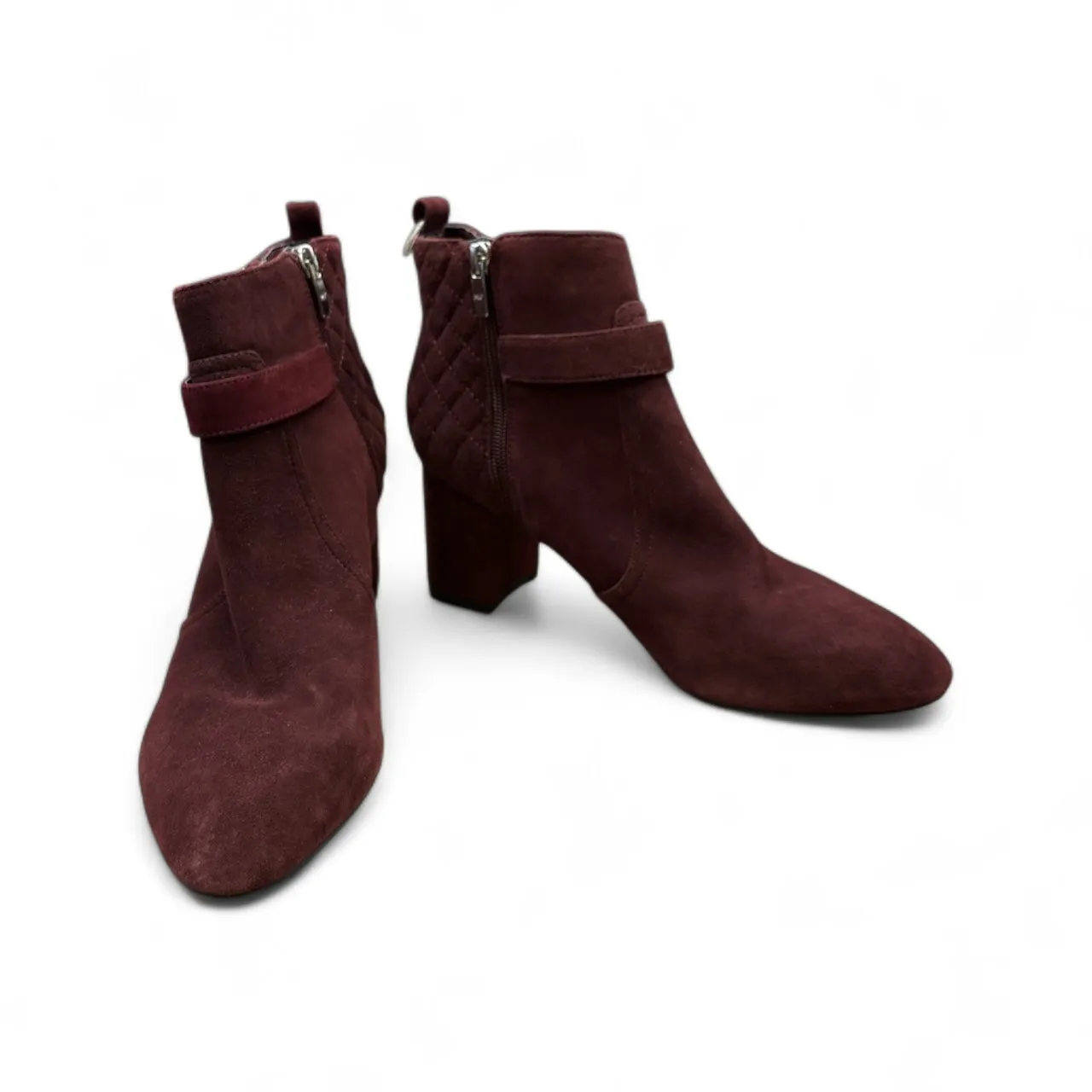 Boots Ankle Heels By Marc Fisher In Maroon, Size: 8.5 marc-fisher