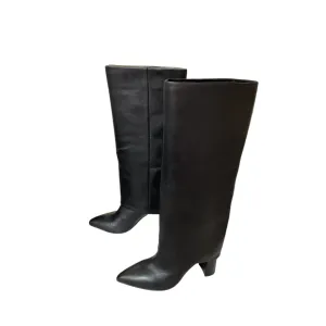 Boots Knee Heels By Marc Fisher In Black, Size:8.5 marc-fisher