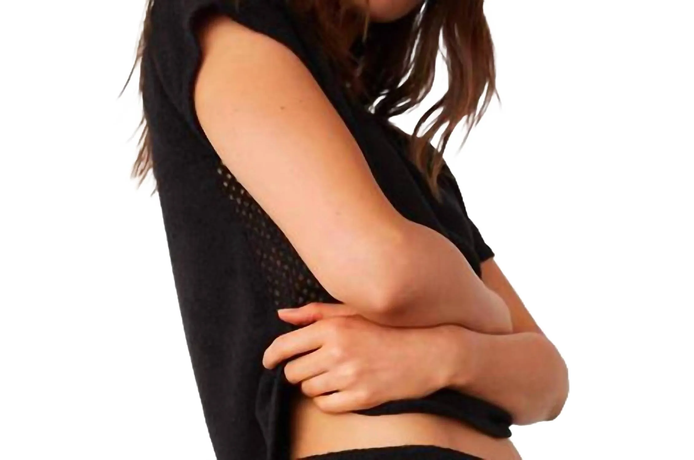 Boucle Knit V Neck Sweater In Black