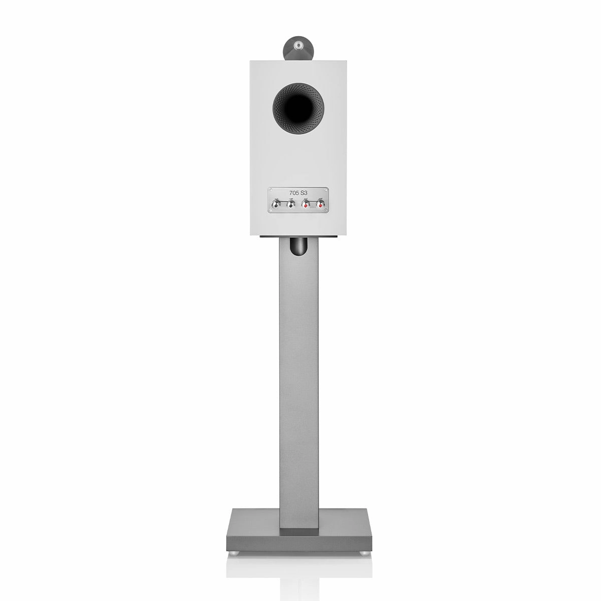Bowers & Wilkins 705 S3 2-Way Bookshelf Speaker (Satin White) FS-700 Floor Stand (Silver) - Each
