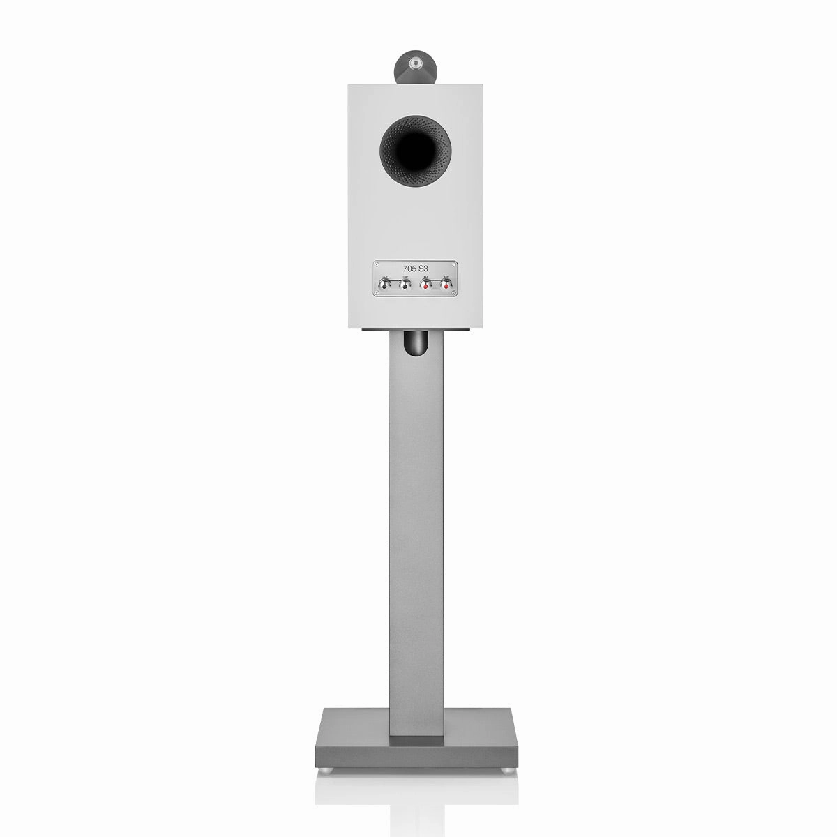 Bowers & Wilkins 705 S3 2-Way Bookshelf Speaker (Satin White) with FS-700 Floor Stand (Silver) - Pair