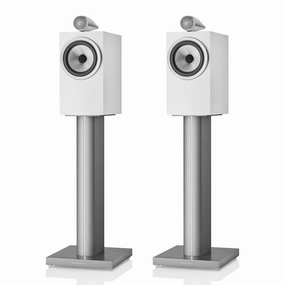 Bowers & Wilkins 705 S3 2-Way Bookshelf Speaker (Satin White) with FS-700 Floor Stand (Silver) - Pair Bowers & Wilkins,B&W Speakers,Premium Audio