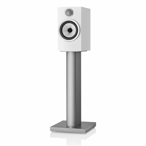 Bowers & Wilkins 706 S3 2-Way Bookshelf Speaker (Satin White) FS-700 Floor Stand (Silver) - Each Bowers & Wilkins,B&W Speakers,Premium Audio