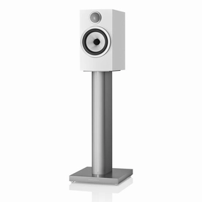 Bowers & Wilkins 706 S3 2-Way Bookshelf Speaker (Satin White) FS-700 Floor Stand (Silver) - Each
