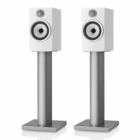 Bowers & Wilkins 706 S3 2-Way Bookshelf Speaker (Satin White) with FS-700 Floor Stand (Silver) - Pair Bowers & Wilkins,B&W Speakers,Premium Audio