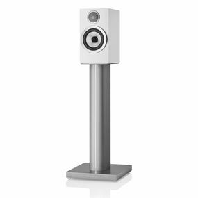 Bowers & Wilkins 707 S3 2-Way Bookshelf Speaker (Satin White) FS-700 Floor Stand (Silver) - Each