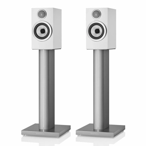 Bowers & Wilkins 707 S3 2-Way Bookshelf Speaker (Satin White) with FS-700 Floor Stand (Silver) - Pair Bowers & Wilkins,B&W Speakers,Premium Audio