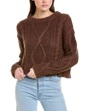 Cable Knit Sweater In Brown