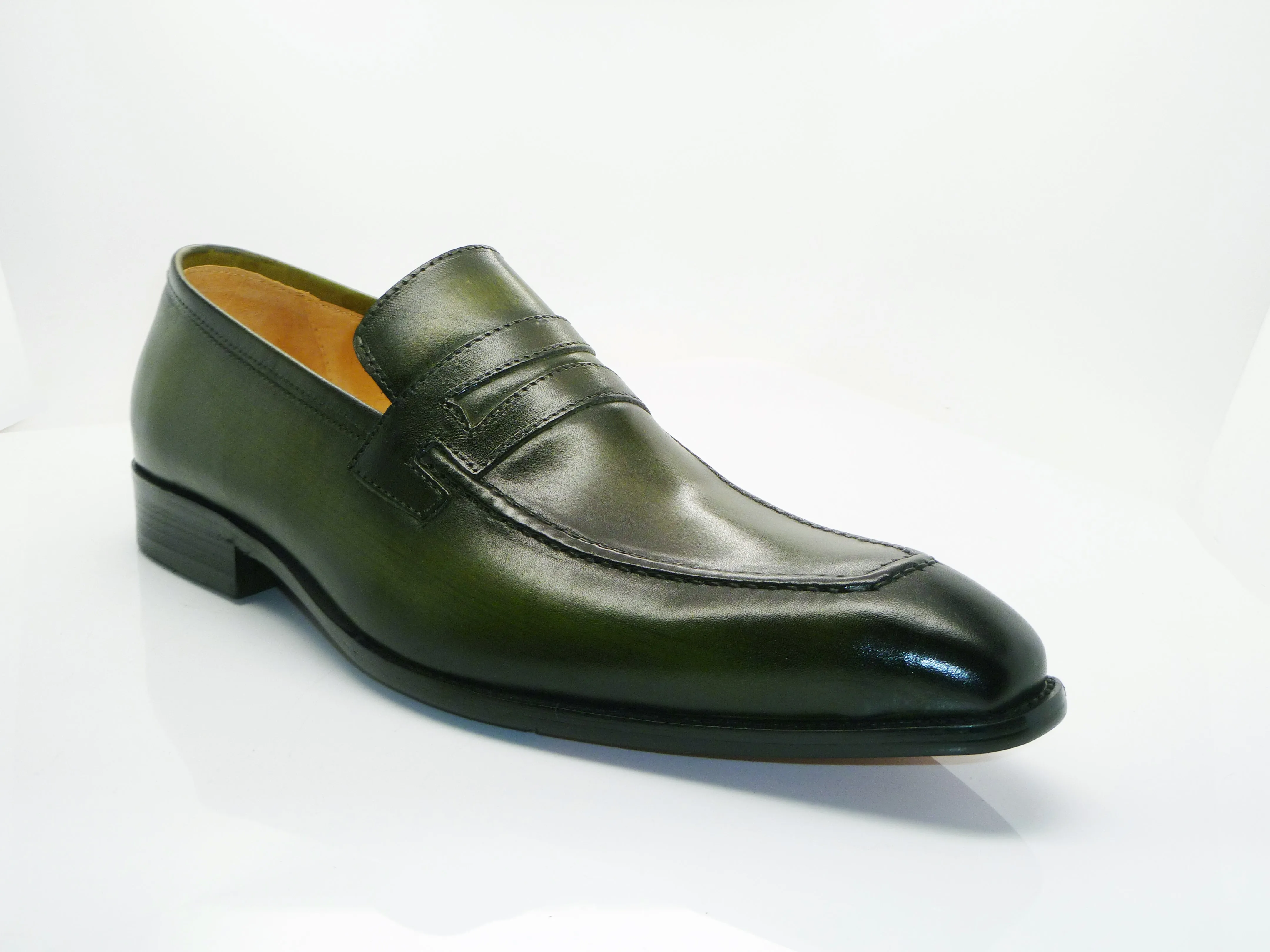 Calfskin Slip-On Penny Loafer Olive