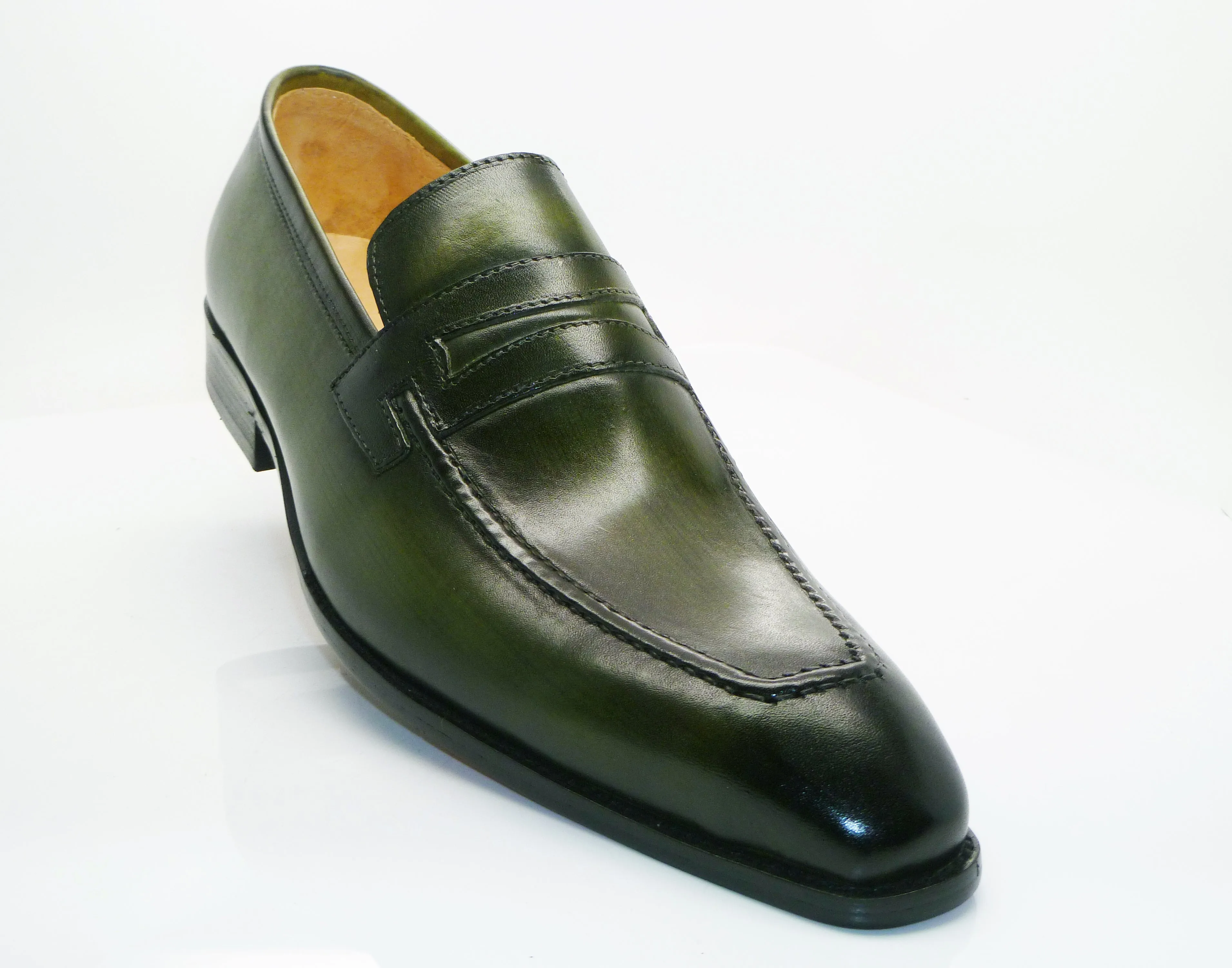 Calfskin Slip-On Penny Loafer Olive