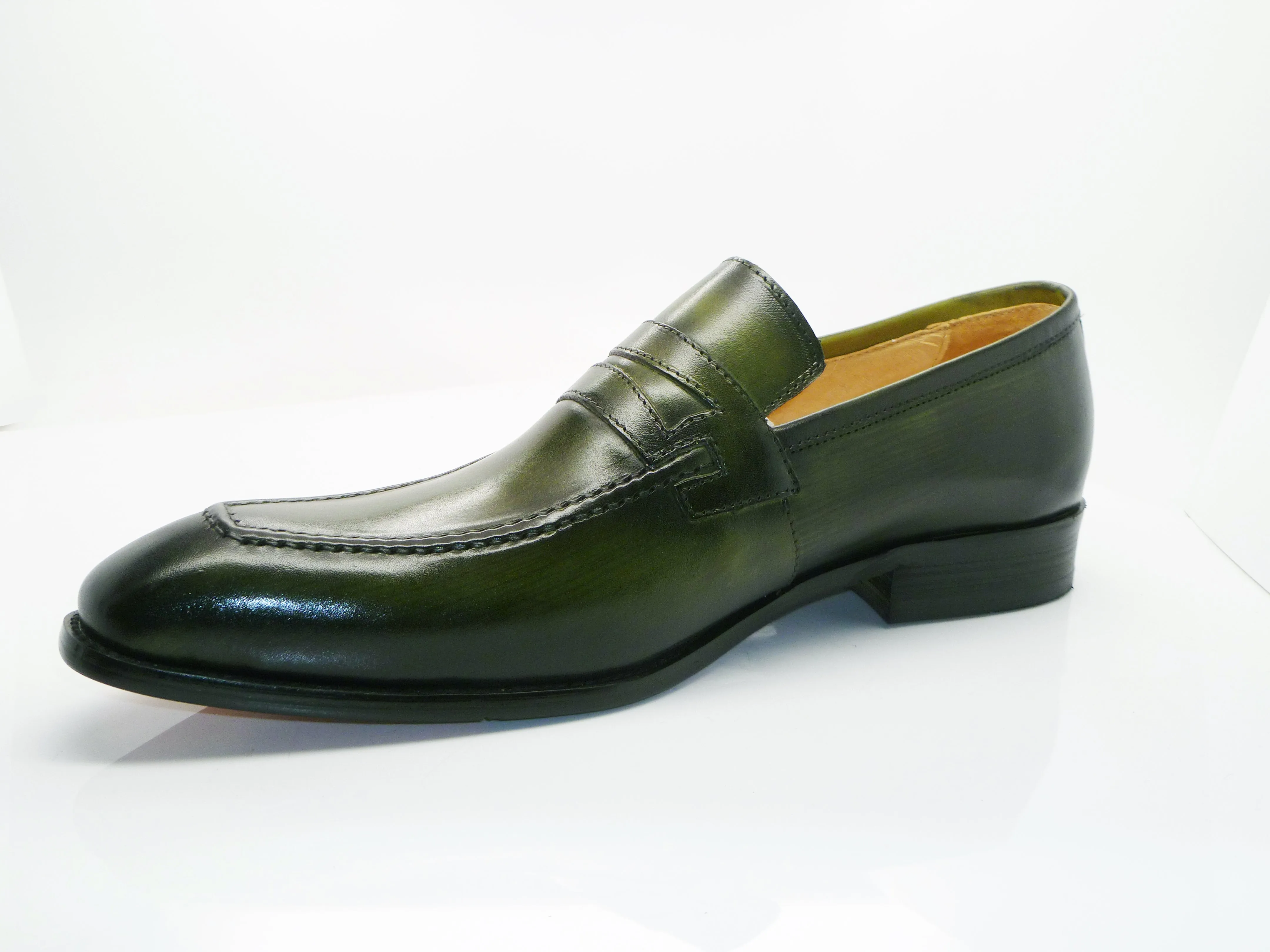 Calfskin Slip-On Penny Loafer Olive