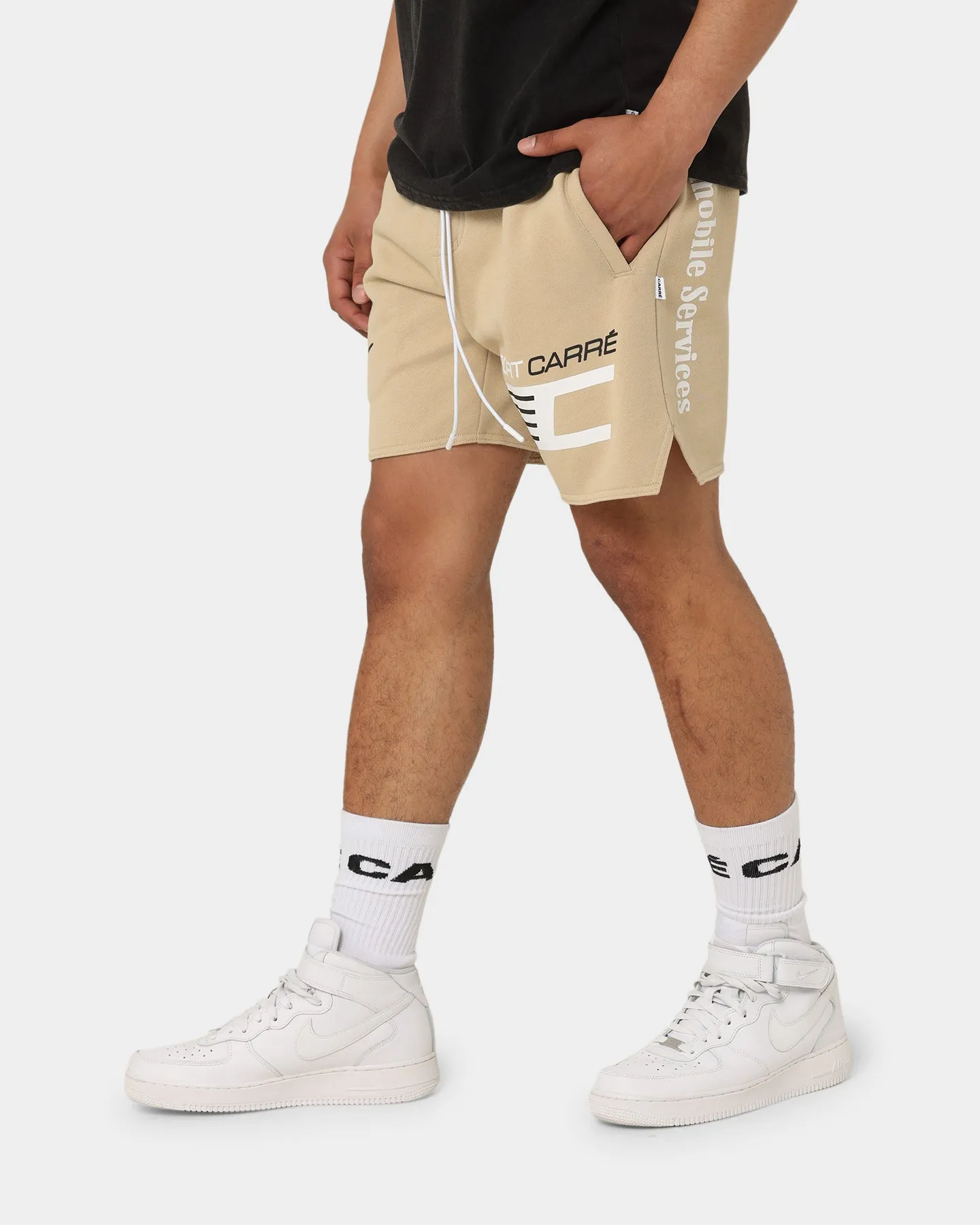 Carr?? Automobile Sweat Shorts Stone