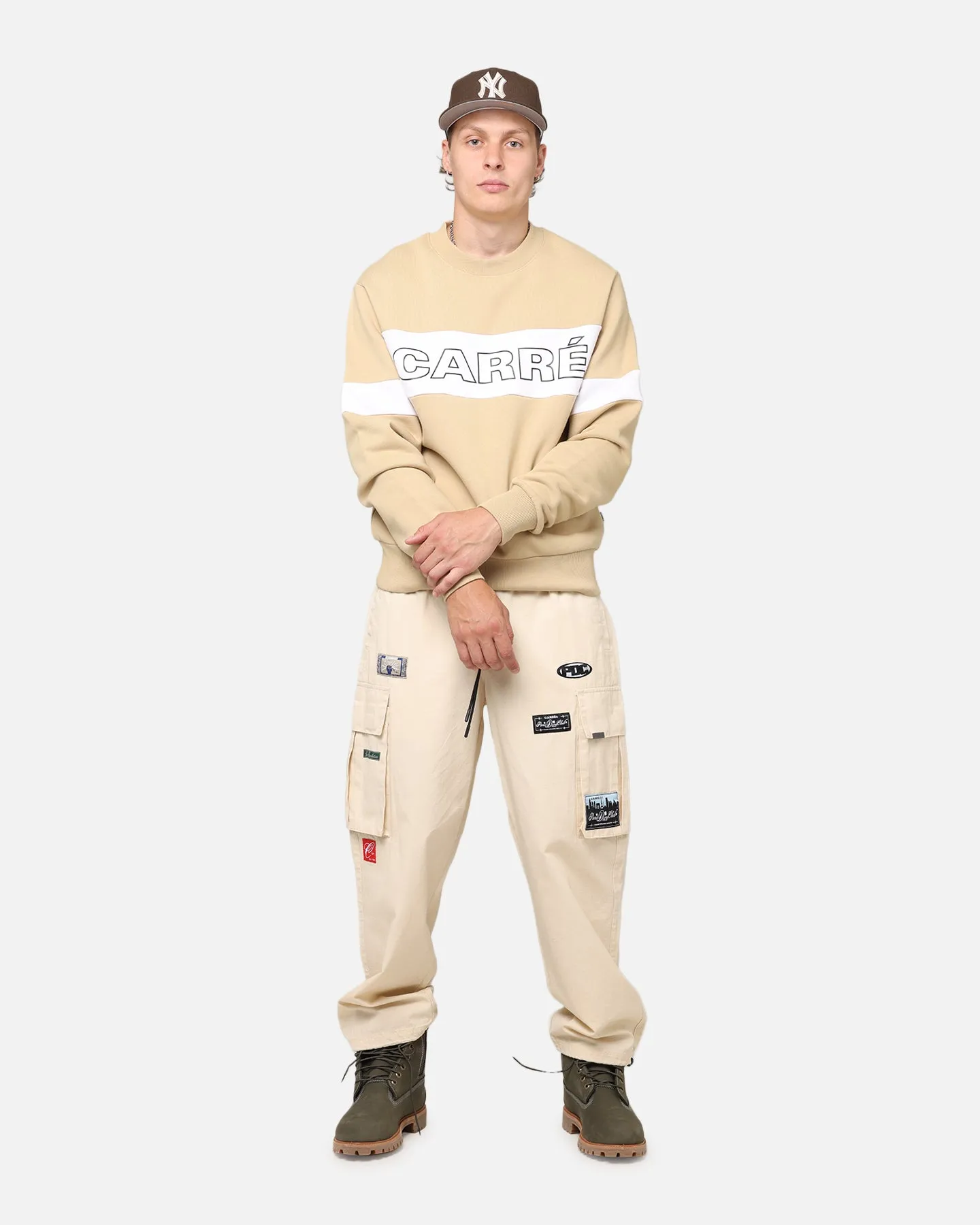 Carre Patchwork Cargo Jogger Cream