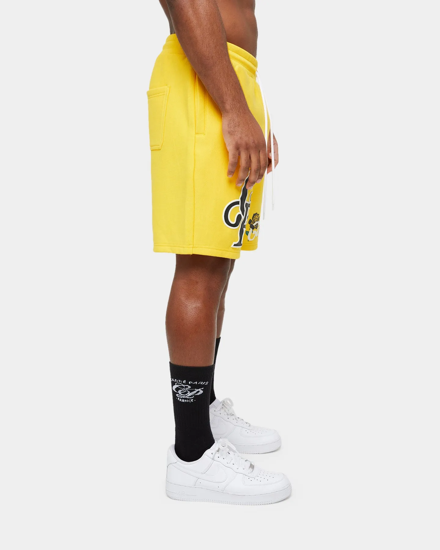 Carre Volle Rose Sweat Shorts Yellow