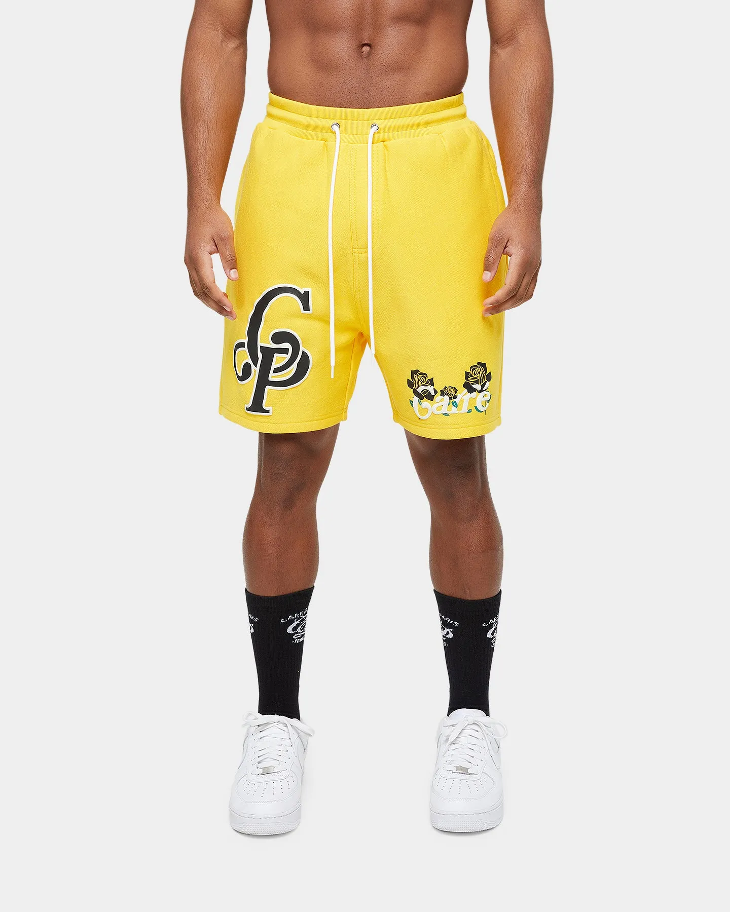 Carre Volle Rose Sweat Shorts Yellow