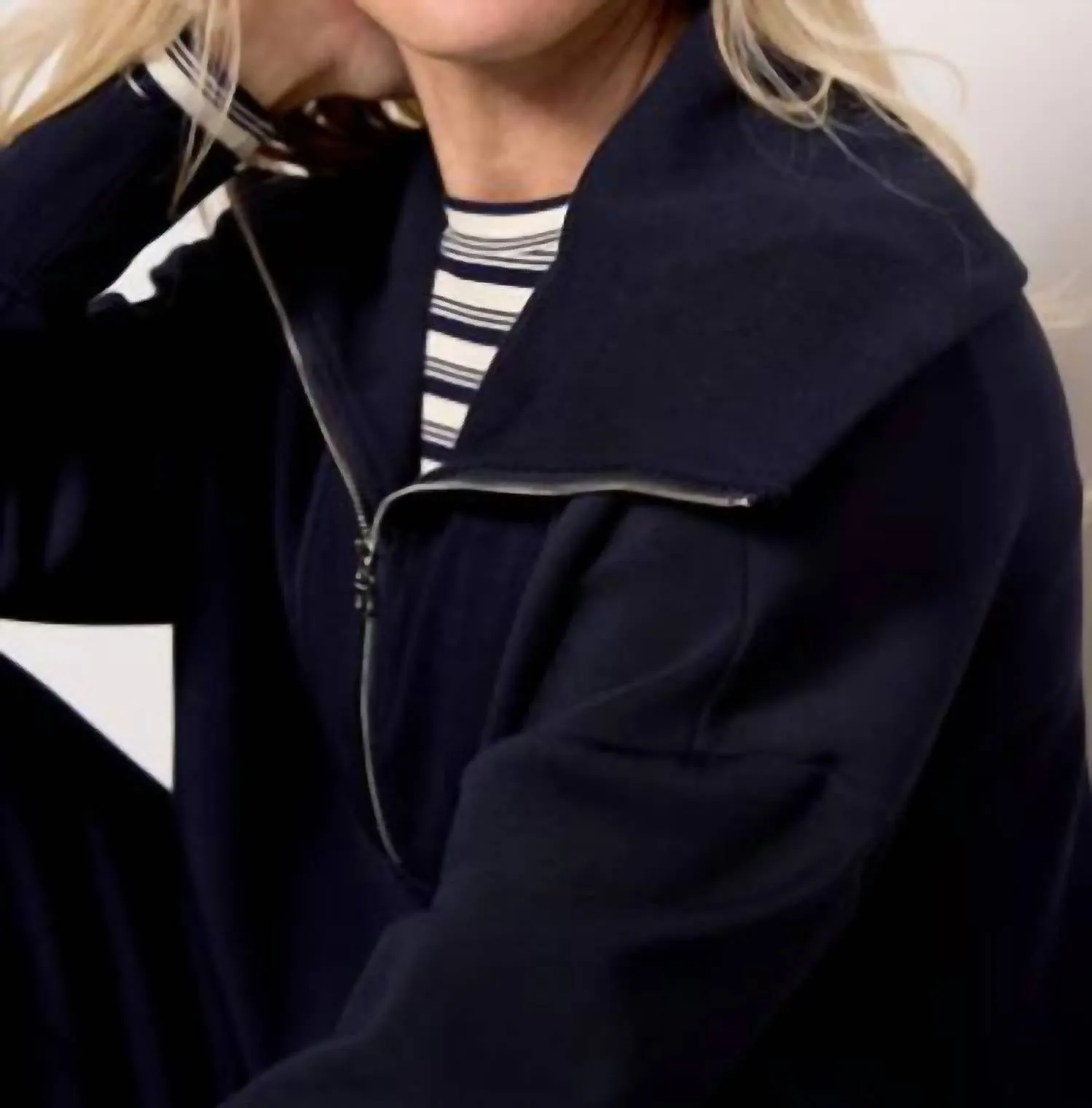 Catherine Half Zip Sweat In Navy