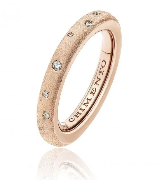 Chimento Jewellery Chimento Forever Matte 18ct Rose Gold Diamond Adjustable Size-Fit Slim Ring