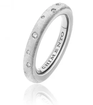 Chimento Jewellery Chimento Forever Matte 18ct White Gold Diamond Adjustable Size-Fit Slim Ring