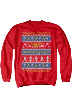 DC Comics Wonder Woman Wonder Woman Christmas Sweater Adult Crewneck Sweatshirt