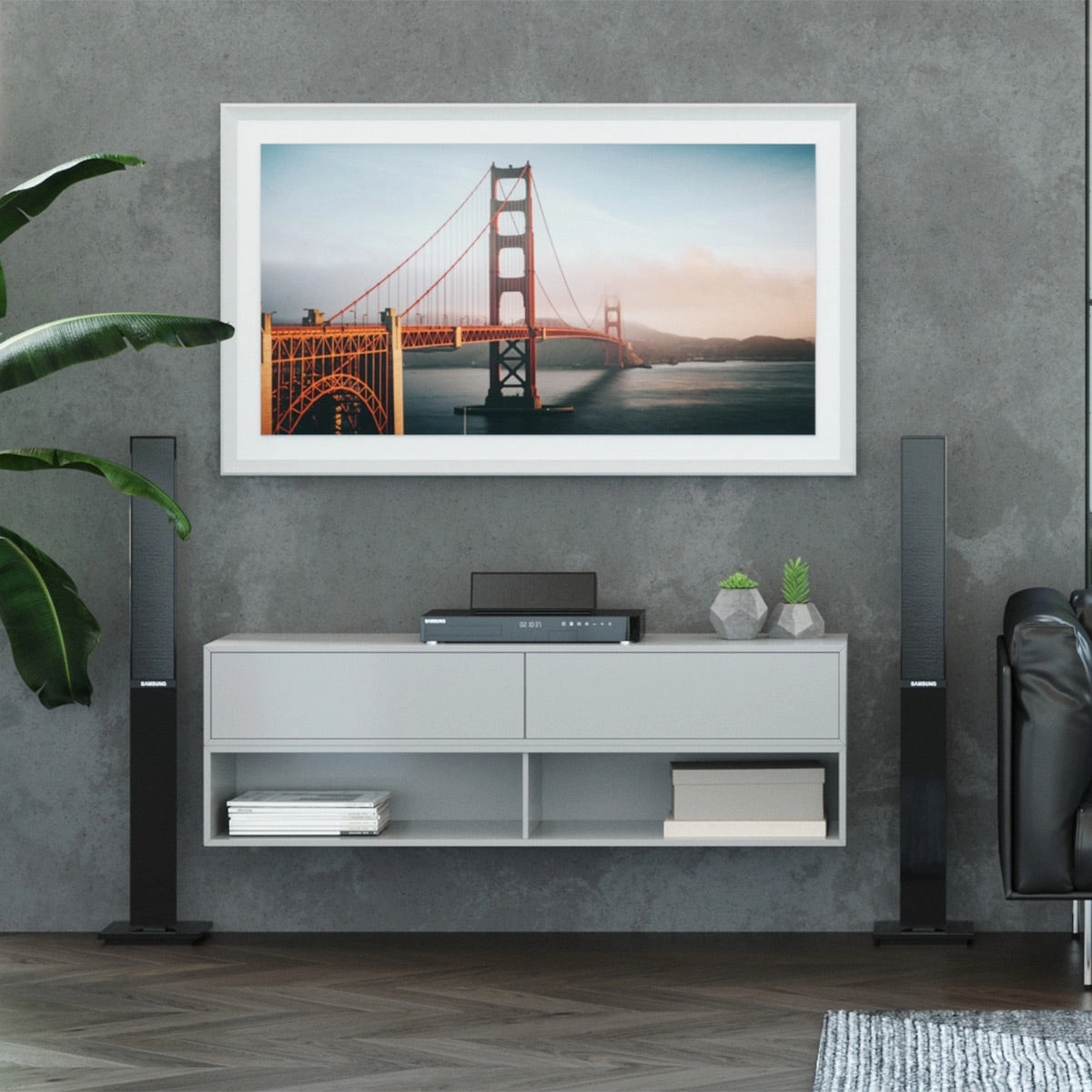 Deco TV Frames 32" Alloy Prismatic Frame for Samsung The Frame TV 2021-2025 (Pure White)