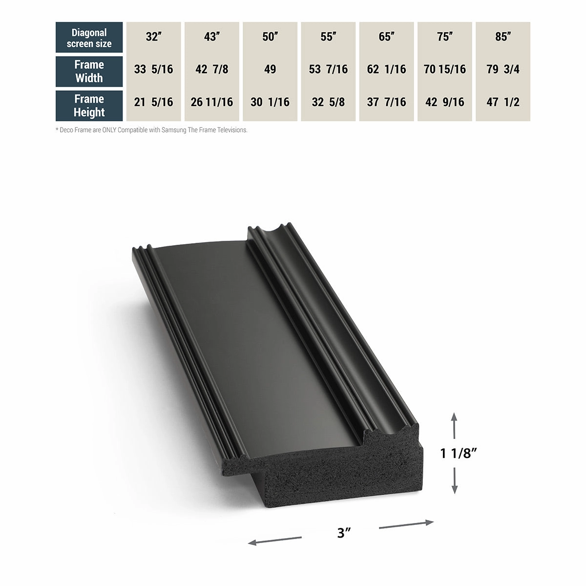 Deco TV Frames 32" Frame for Samsung The Frame TV 2021-2025 (Antique Black)