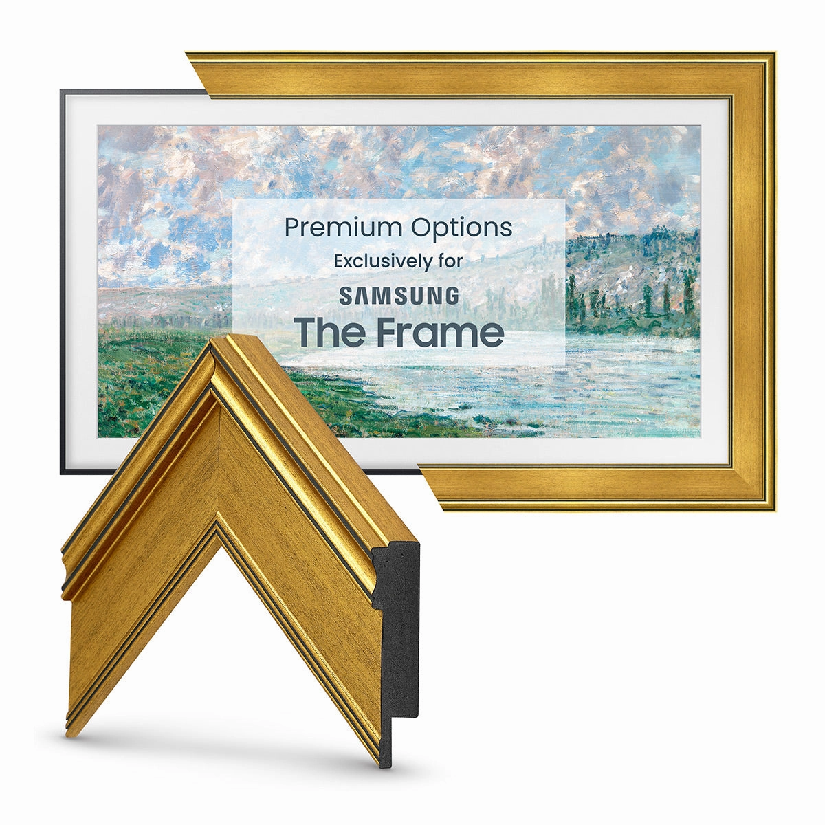 Deco TV Frames 32" Frame for Samsung The Frame TV 2021-2025 (Antique Gold)