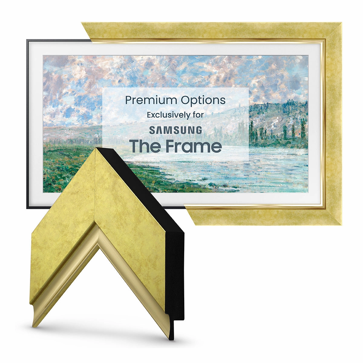 Deco TV Frames 32" Frame for Samsung The Frame TV 2021-2025 (Contemporary Gold)
