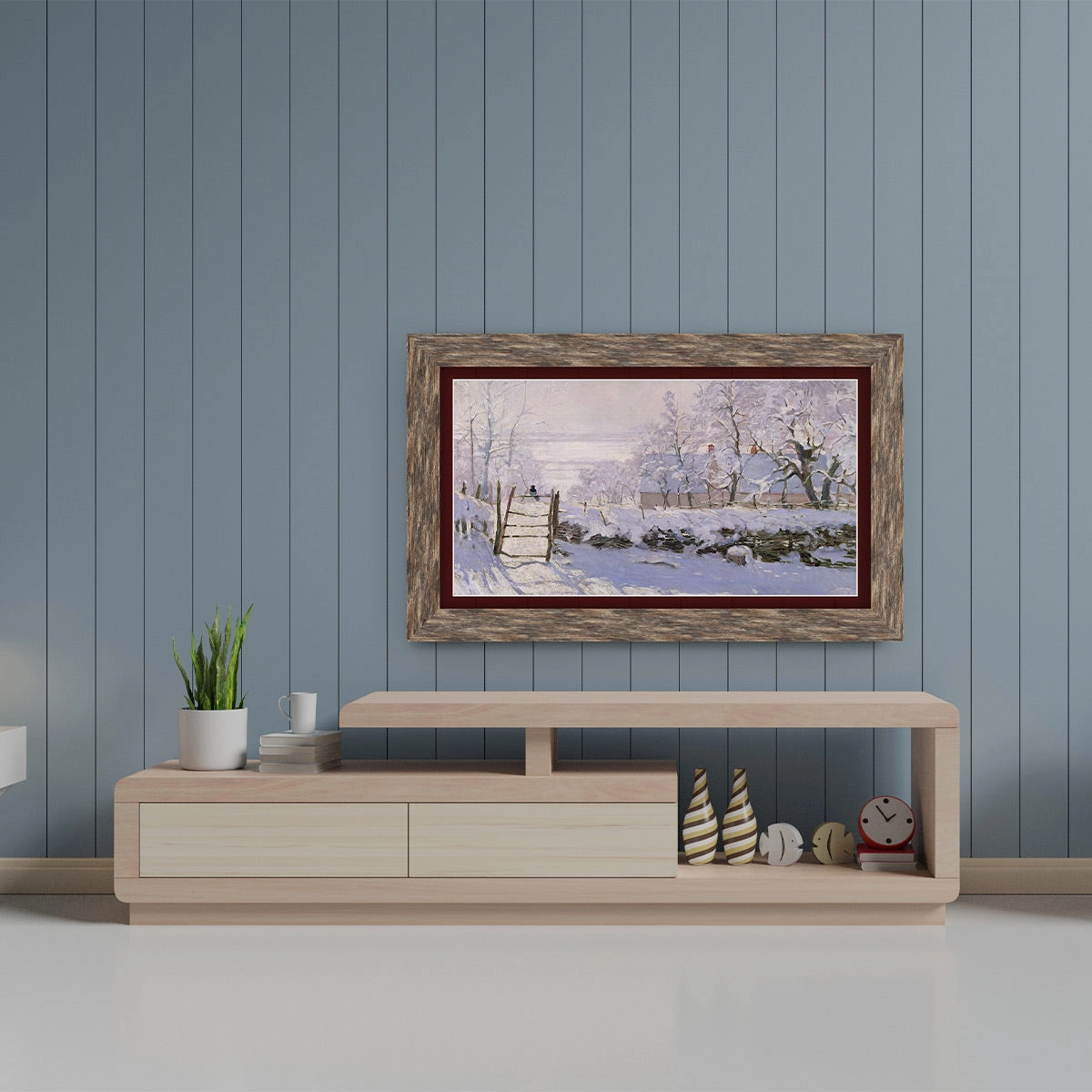 Deco TV Frames 32" Frame for Samsung The Frame TV 2021-2025 (Distressed Barnwood)