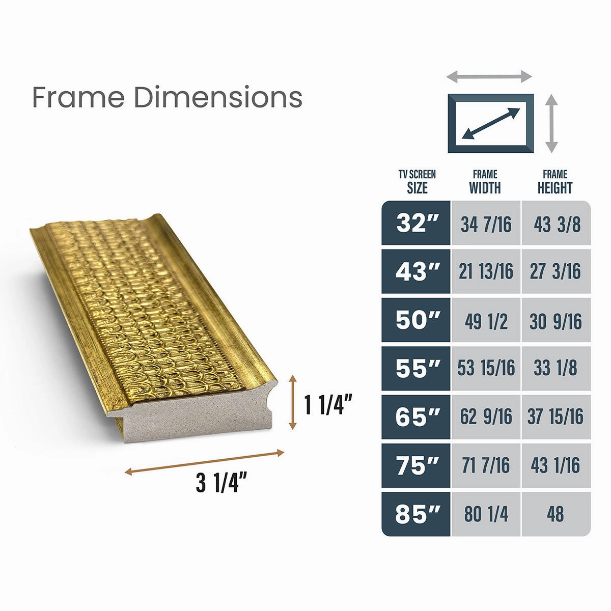 Deco TV Frames 32" Frame for Samsung The Frame TV 2021-2025 (Gatsby Gold)