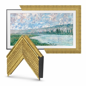 Deco TV Frames 32" Frame for Samsung The Frame TV 2021-2025 (Gatsby Gold) hi-fi power strip,hi-fi surge protector,hi-fi coaxial input