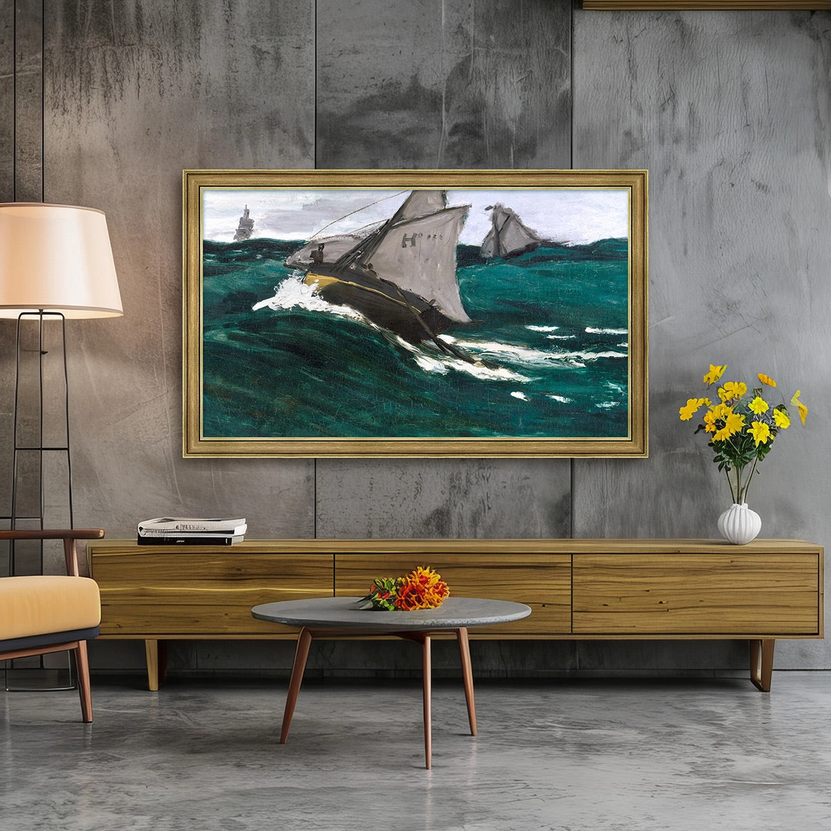 Deco TV Frames 32" Slim Frame for Samsung The Frame TV 2021-2025 (Industrial Brass)