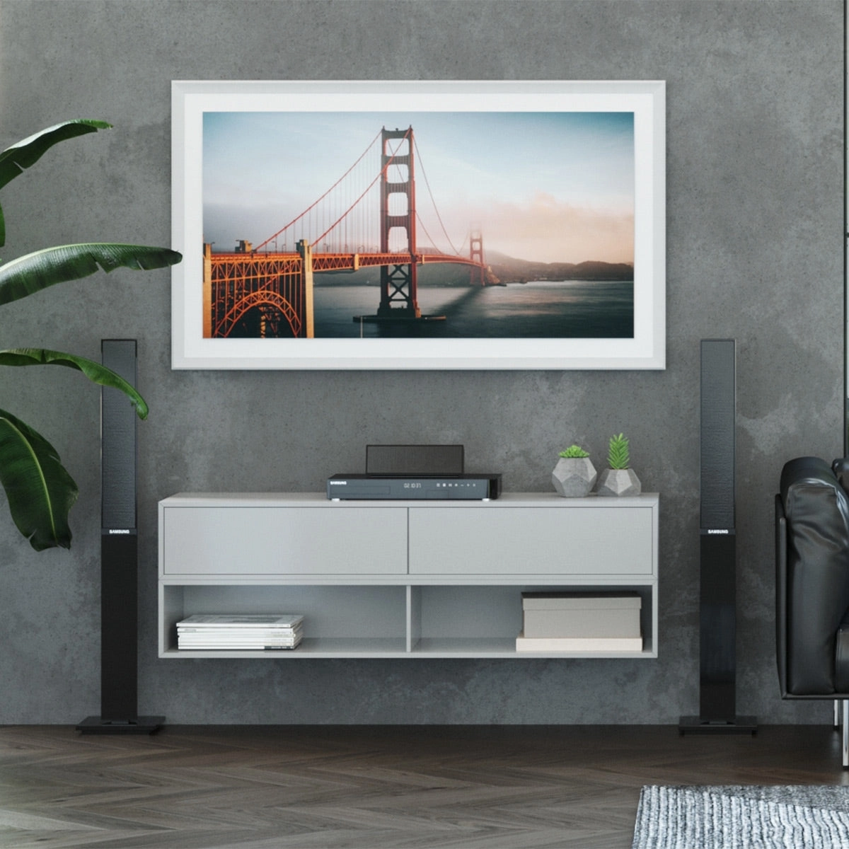 Deco TV Frames 43" Alloy Prismatic Frame for Samsung The Frame TV 2021-2025 (Pure White)