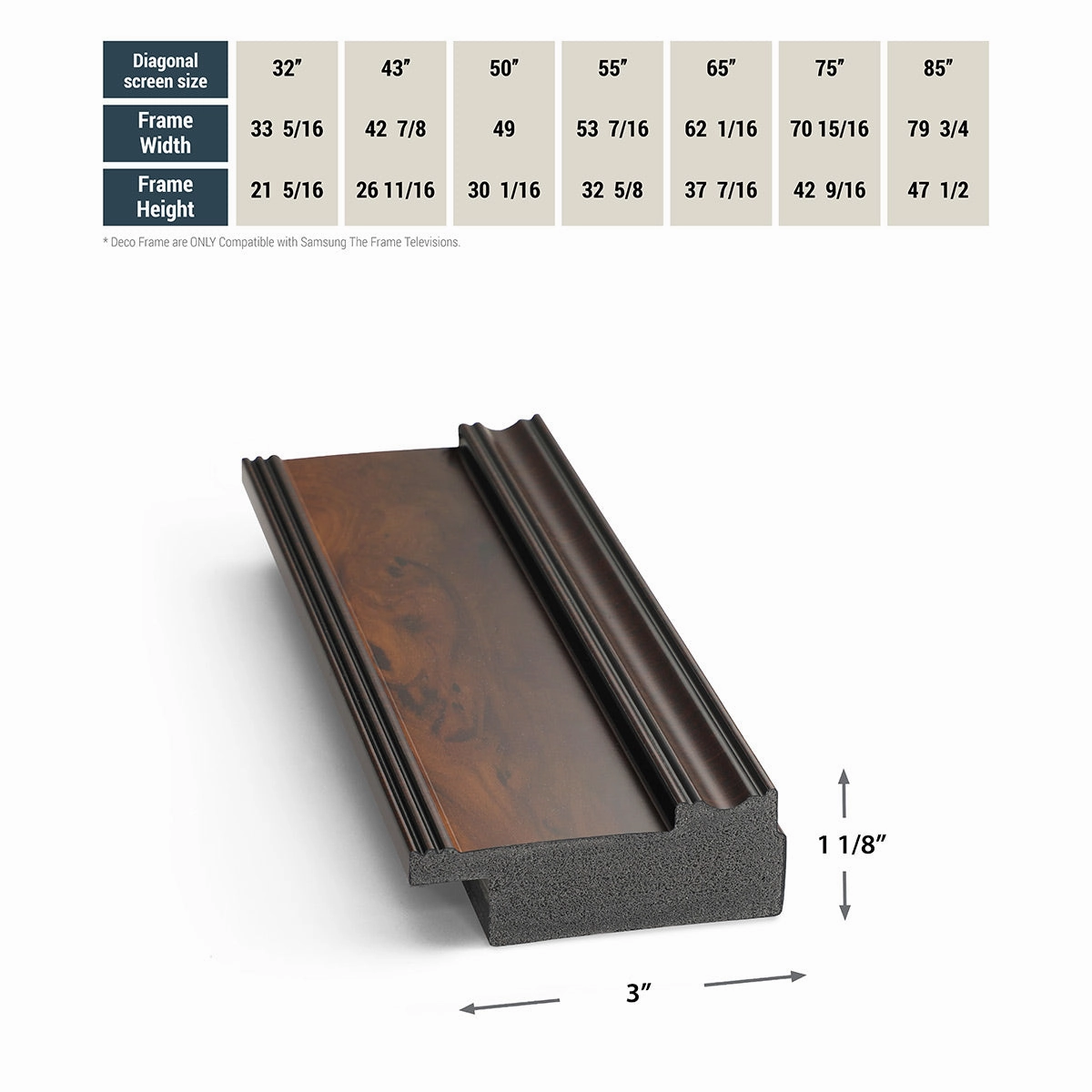 Deco TV Frames 43" Frame for Samsung The Frame TV 2021-2025 (Burlwood)