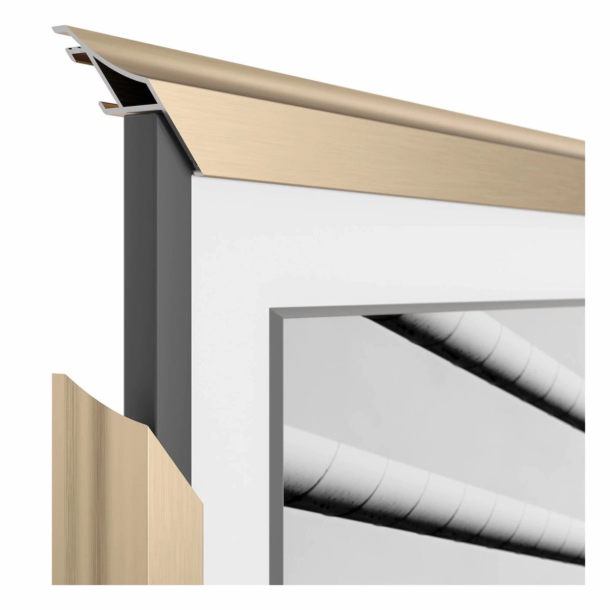 Deco TV Frames 50" Alloy Scoop Frame for Samsung The Frame TV 2021-2025 (Pale Gold)