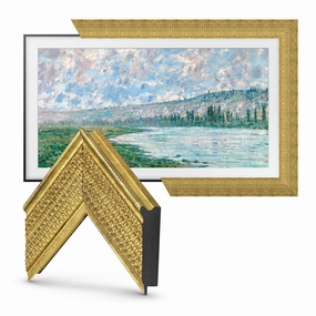 Deco TV Frames 50" Frame for Samsung The Frame TV 2021-2025 (Gatsby Gold) hi-fi power strip,hi-fi surge protector,hi-fi coaxial input