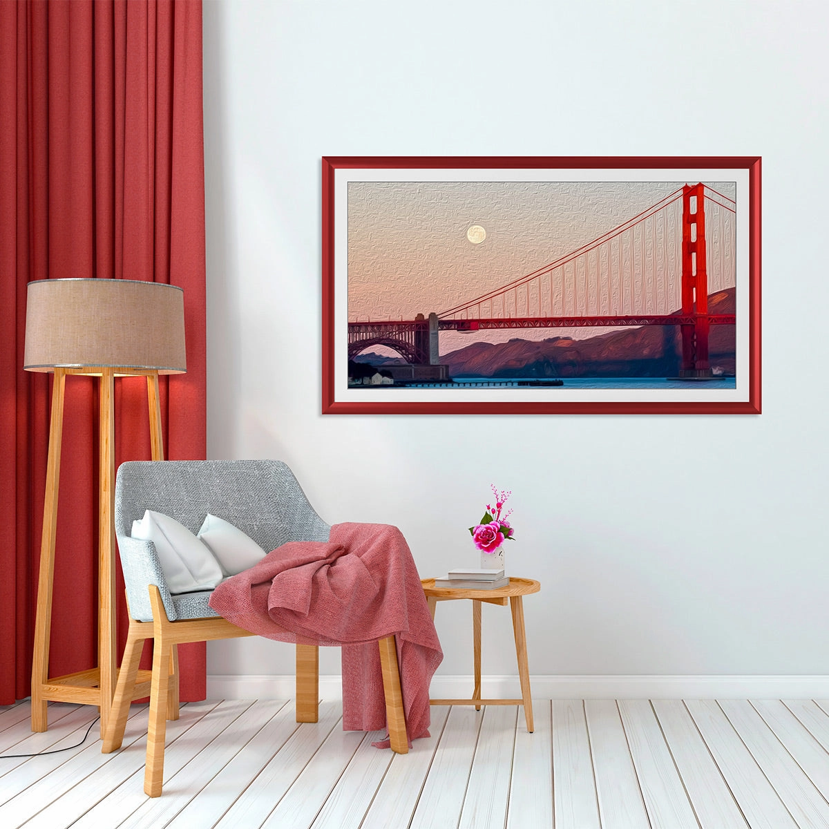 Deco TV Frames 55" Alloy Prismatic Frame for Samsung The Frame TV 2021-2025 (Candy Red)
