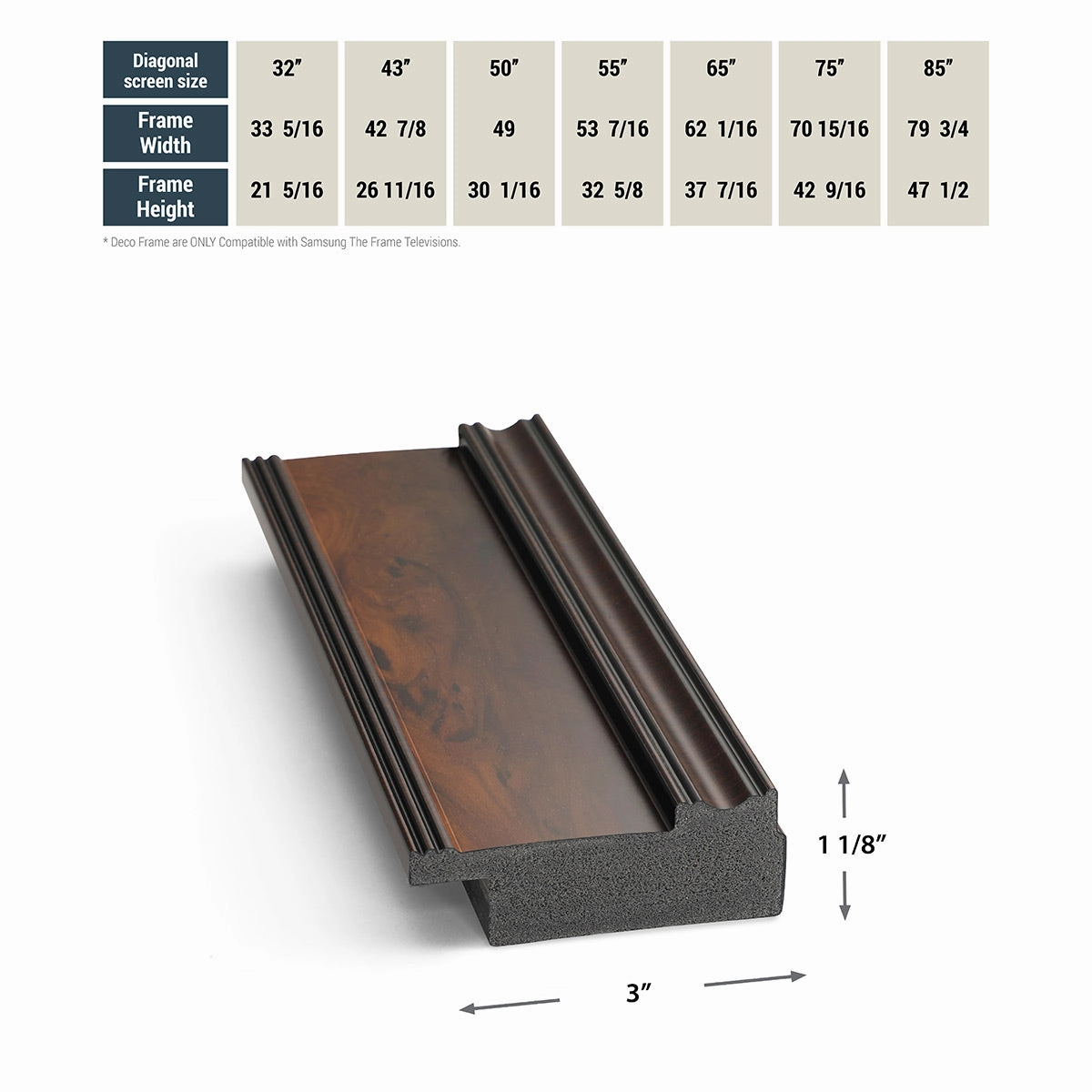 Deco TV Frames 55" Frame for Samsung The Frame TV 2021-2025 (Burlwood)