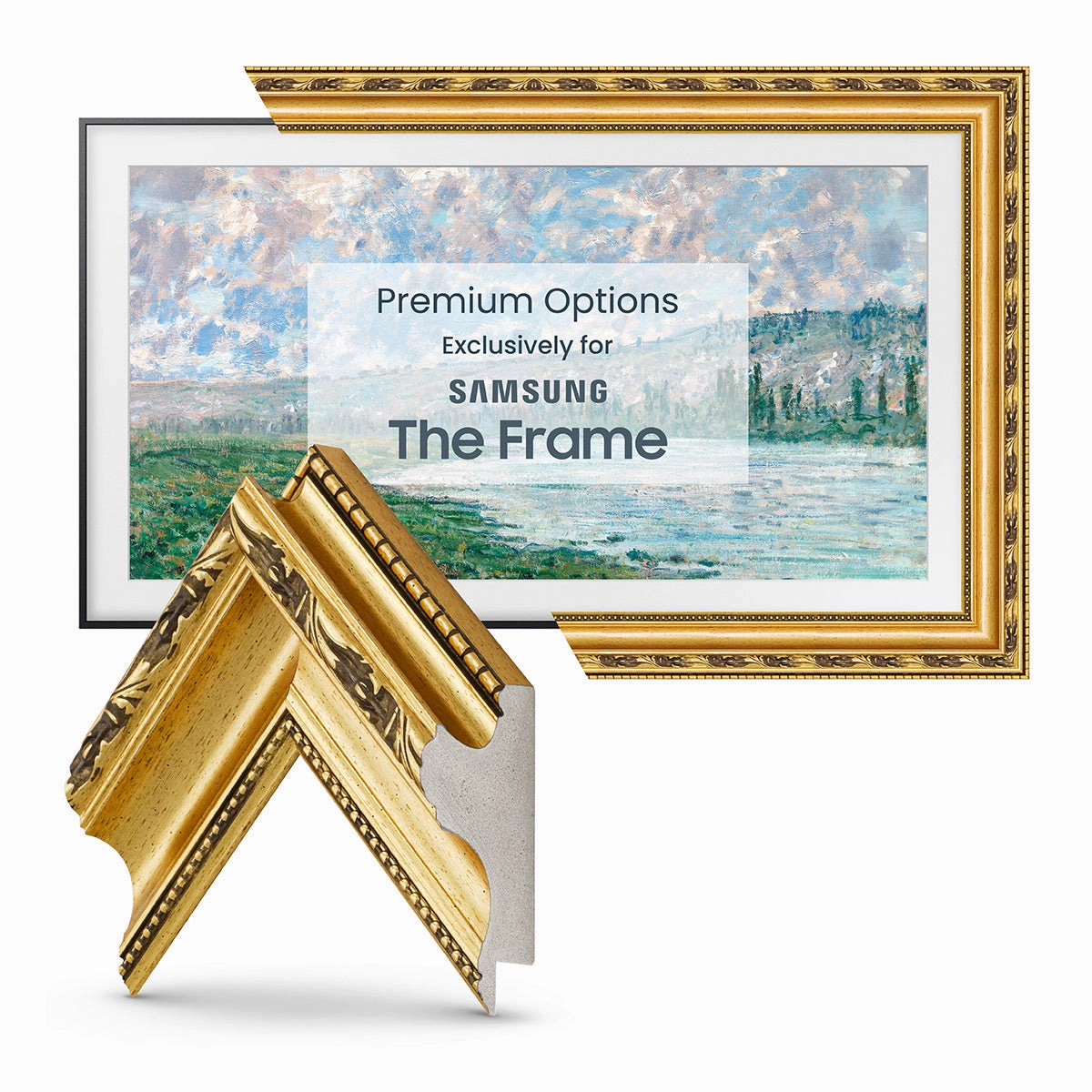 Deco TV Frames 65" Frame for Samsung The Frame TV 2021-2025 (Ornate Gold)