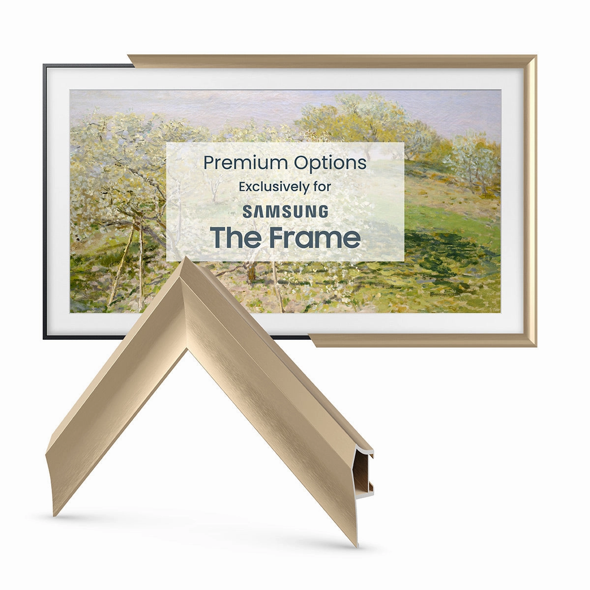 Deco TV Frames 75" Alloy Prismatic Frame for Samsung The Frame TV 2021-2025 (Pale Gold)