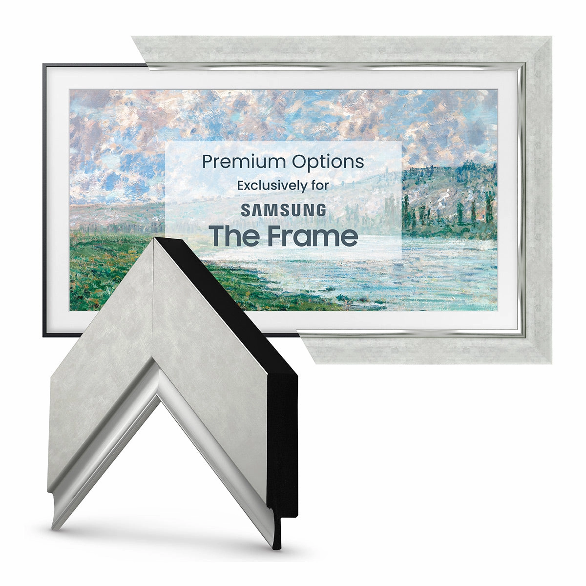 Deco TV Frames 75" Frame for Samsung The Frame TV 2021-2024 (Contemporary Silver)