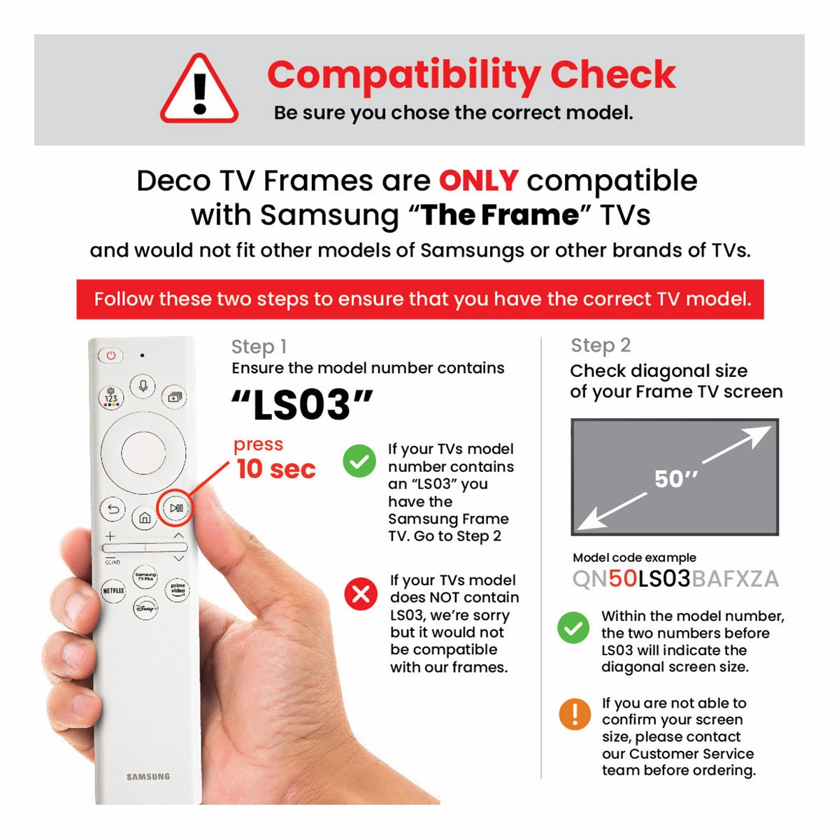 Deco TV Frames 75" Frame for Samsung The Frame TV 2021-2024 (Gloss White)
