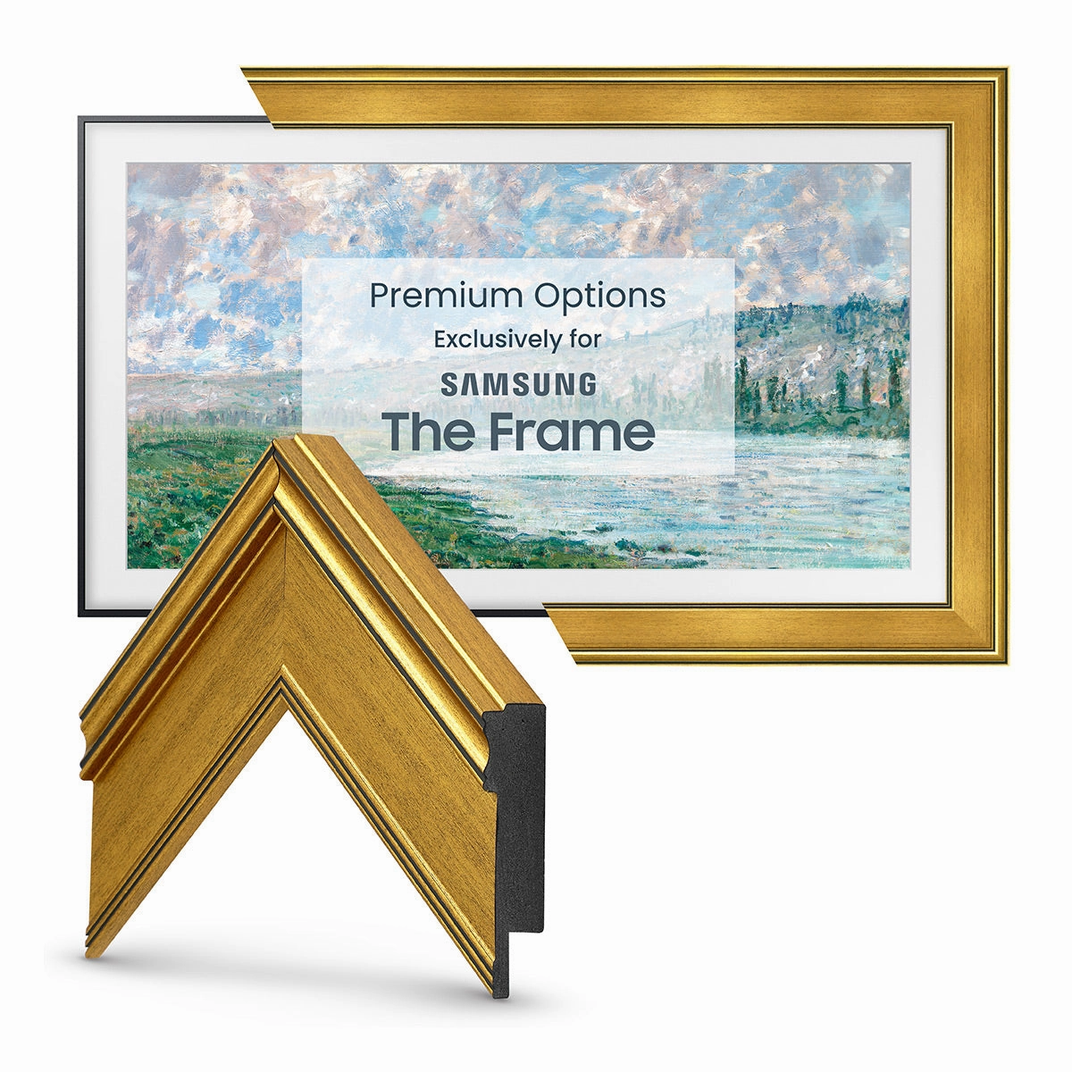 Deco TV Frames 75" Frame for Samsung The Frame TV 2021-2025 (Antique Gold)
