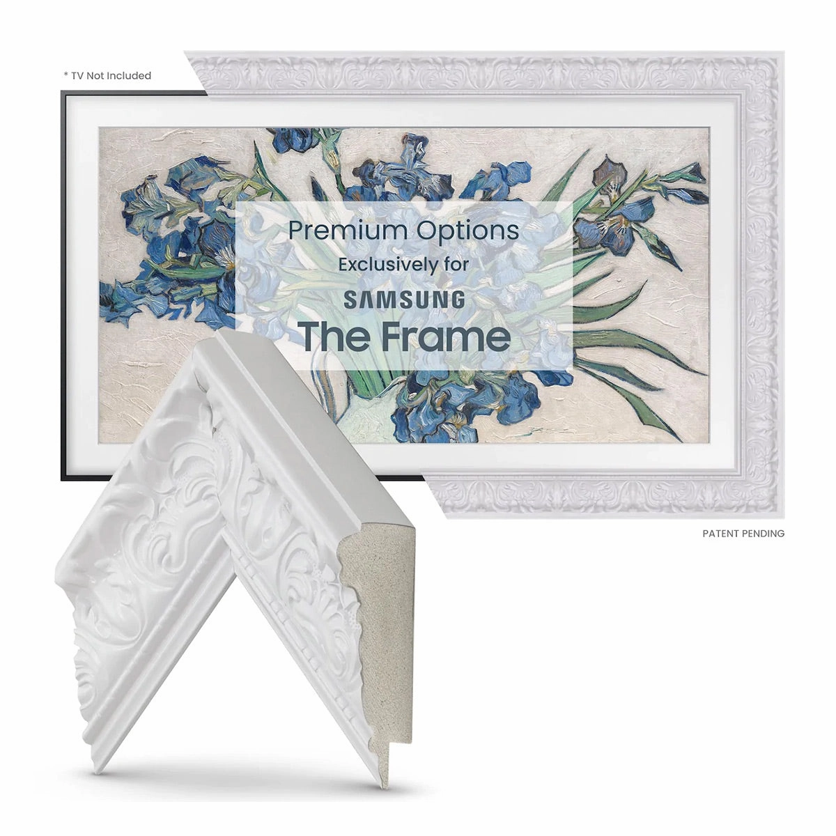 Deco TV Frames 75" Frame For Samsung The Frame TV 2021-2025 (Tuscan Gloss White)