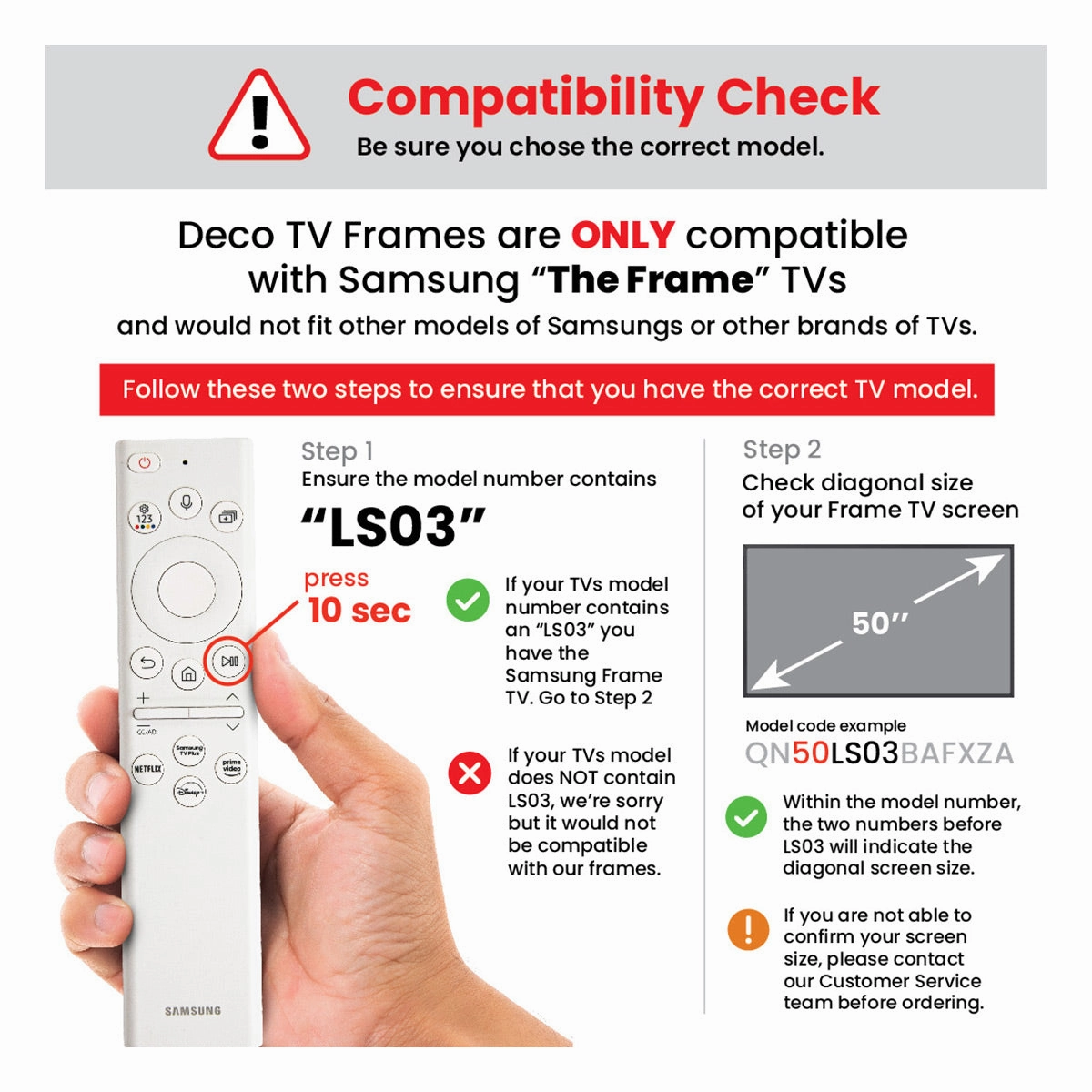 Deco TV Frames 75" Frame For Samsung The Frame TV 2021-2025 (Tuscan Gloss White)