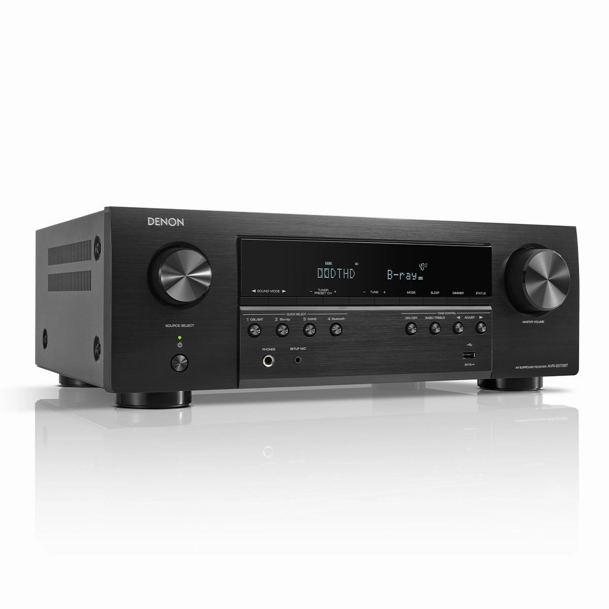 Denon AVR-S570BT 5.2 Channel 8K Home Theater Receiver with Bluetooth and Dolby Audio/DTS