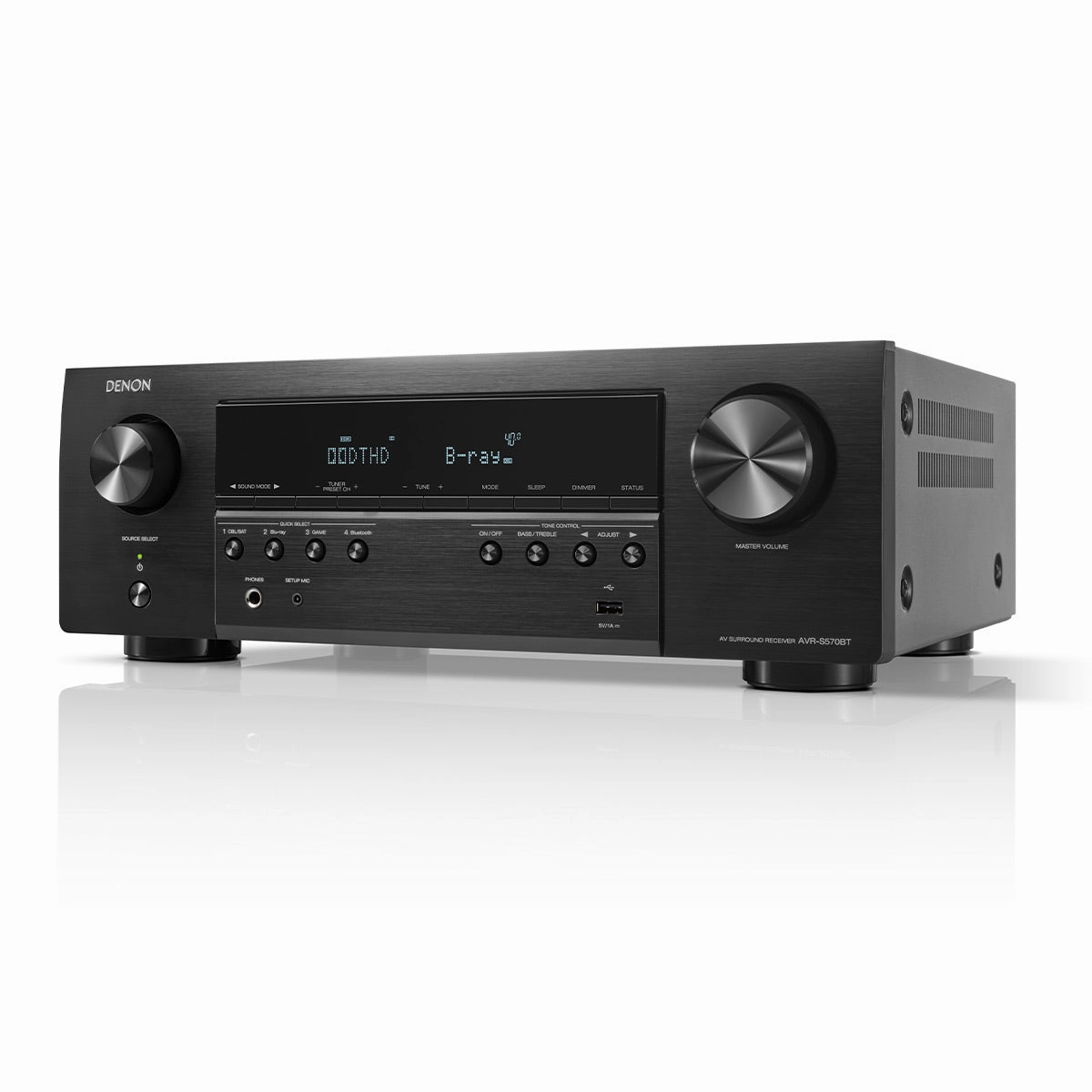 Denon AVR-S570BT 5.2 Channel 8K Home Theater Receiver with Bluetooth and Dolby Audio/DTS