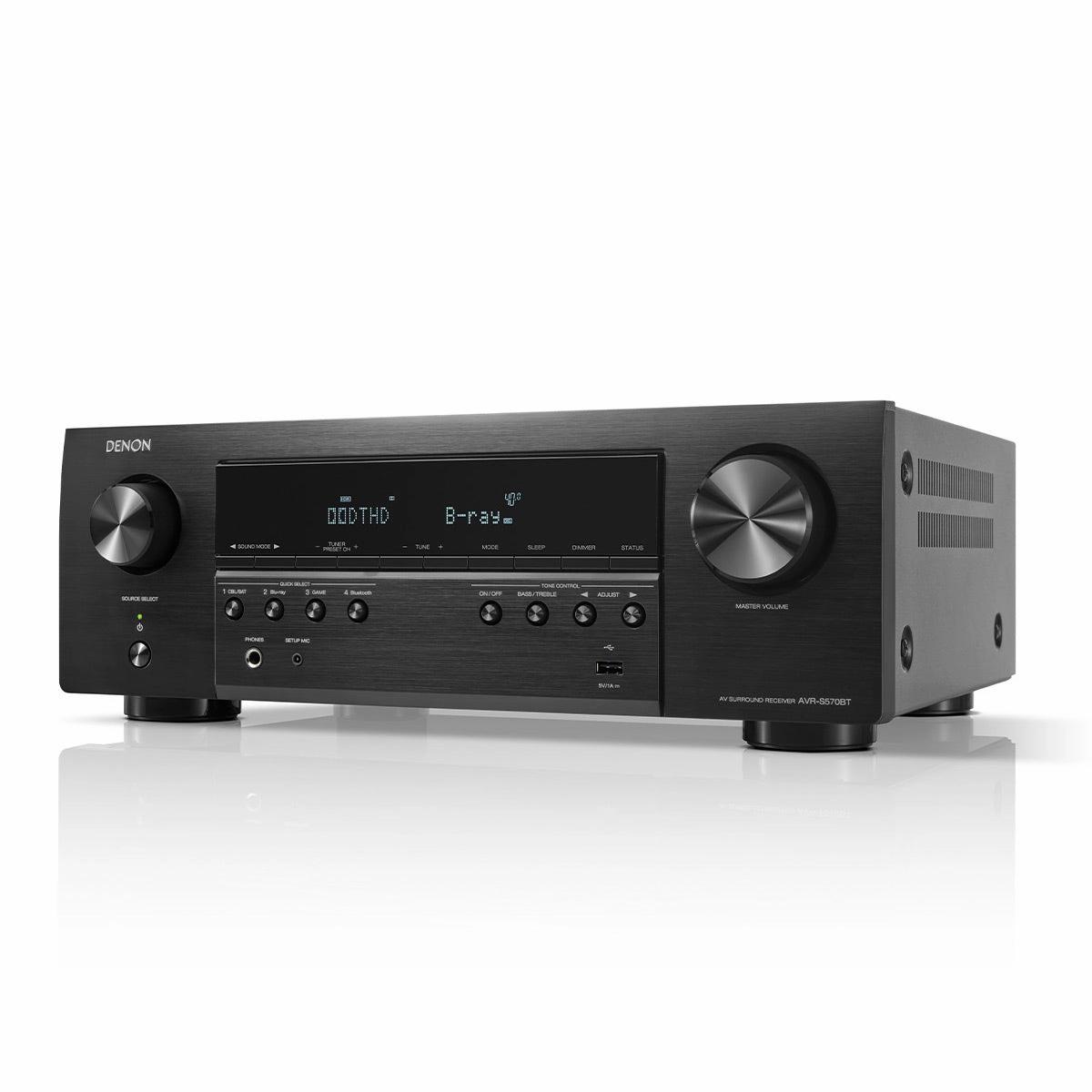 Denon AVR-S570BT 5.2 Channel 8K Home Theater Receiver with Bluetooth and Dolby Audio/DTS