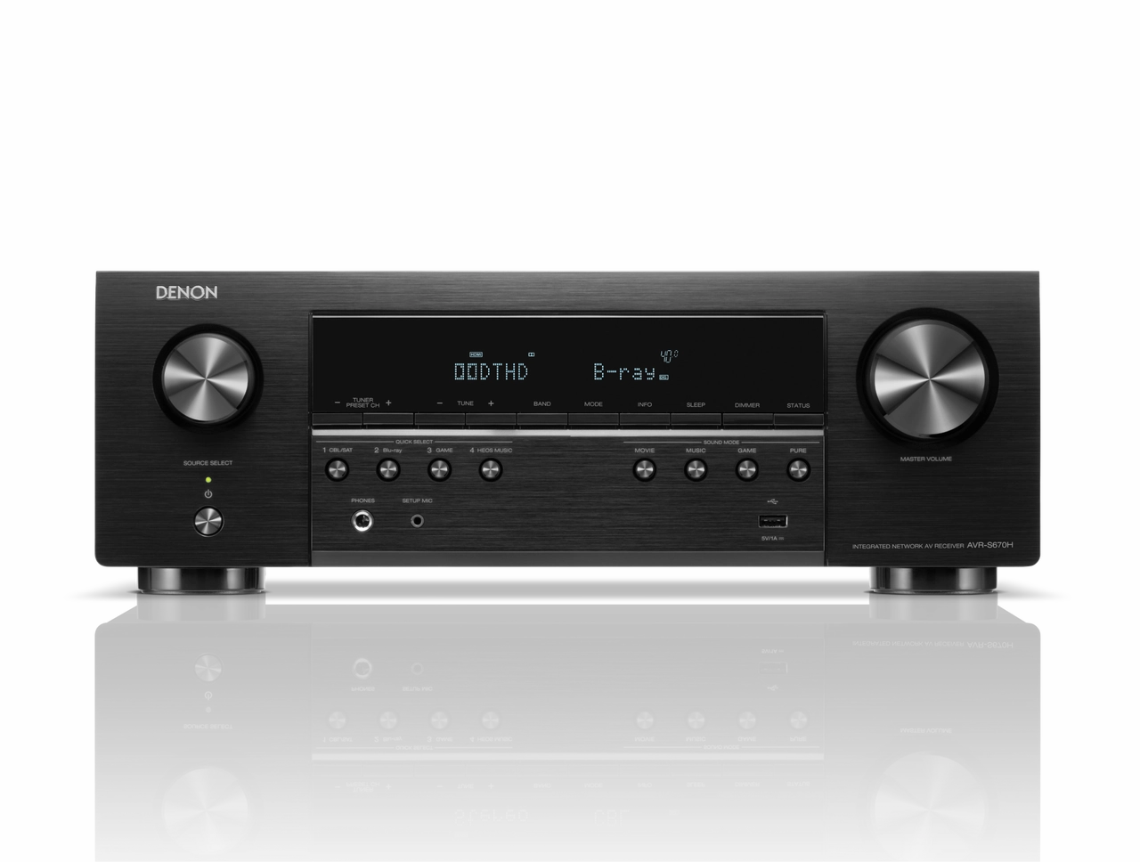 Denon AVR-S670H 5.2 Ch. 8K AV Receiver with HEOS