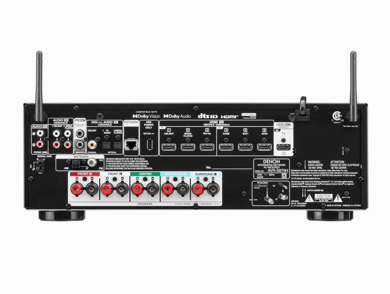 Denon AVR-S670H 5.2 Ch. 8K AV Receiver with HEOS